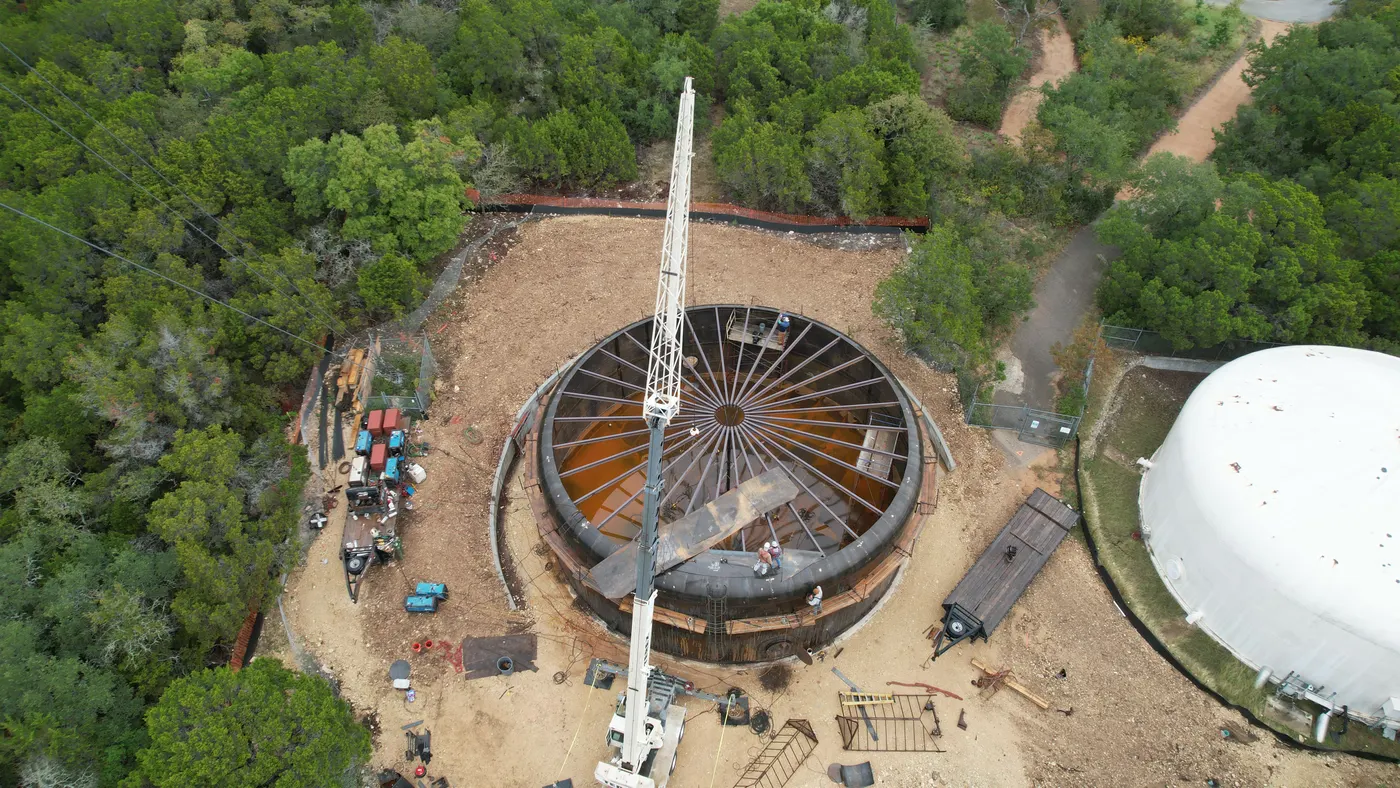 Loop 360 Water Storage Tank construction progress, photo 2 of 3