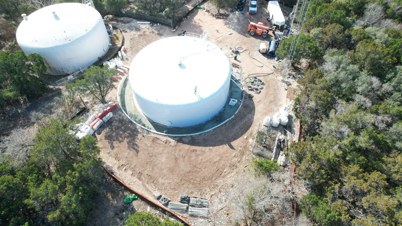 Loop 360 Water Storage Tank construction progress, photo 3 of 3