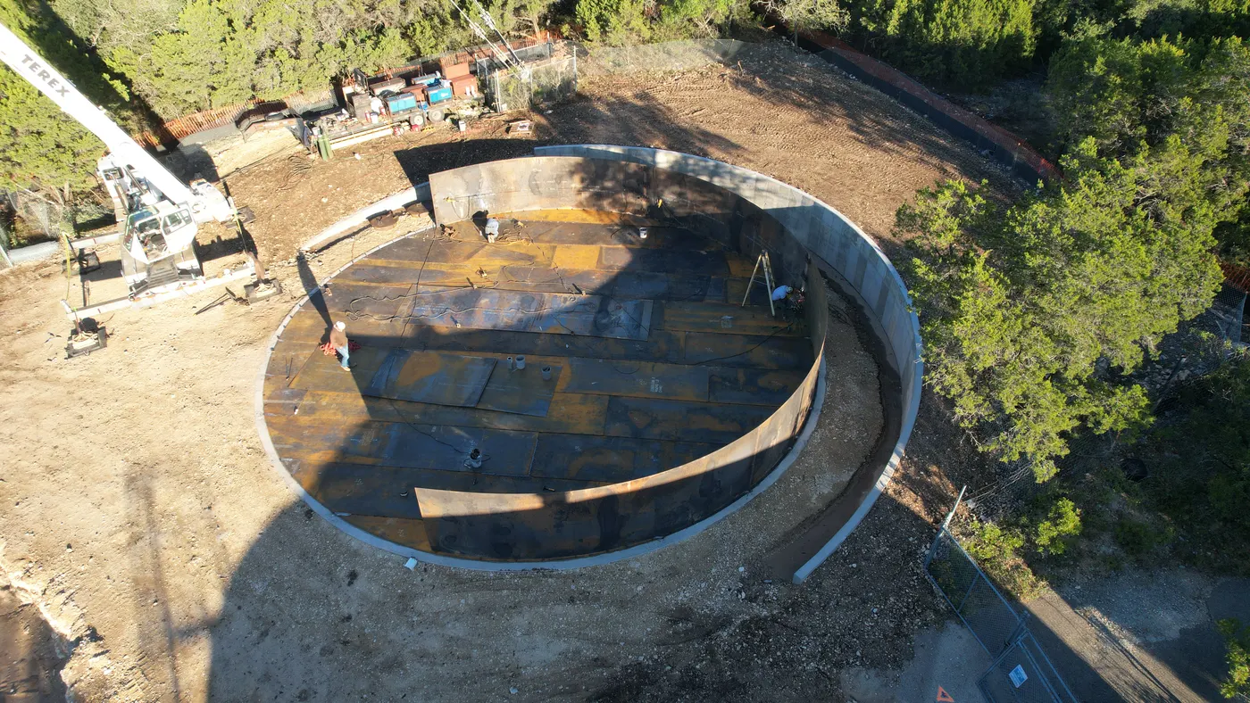 Loop 360 Water Storage Tank construction progress, photo 1 of 3